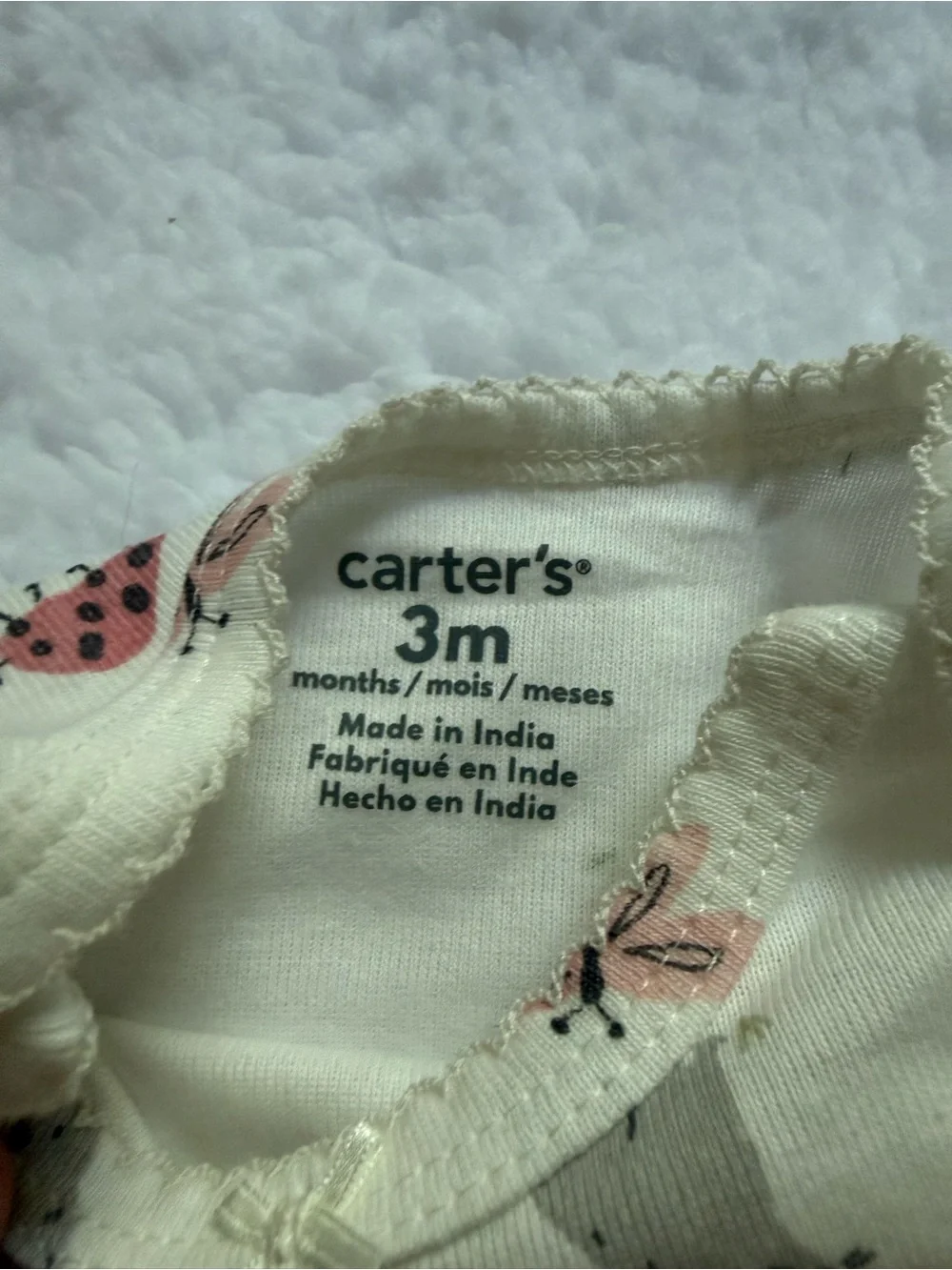 Carter's Cream Floral & Animal Print Baby One-Piece